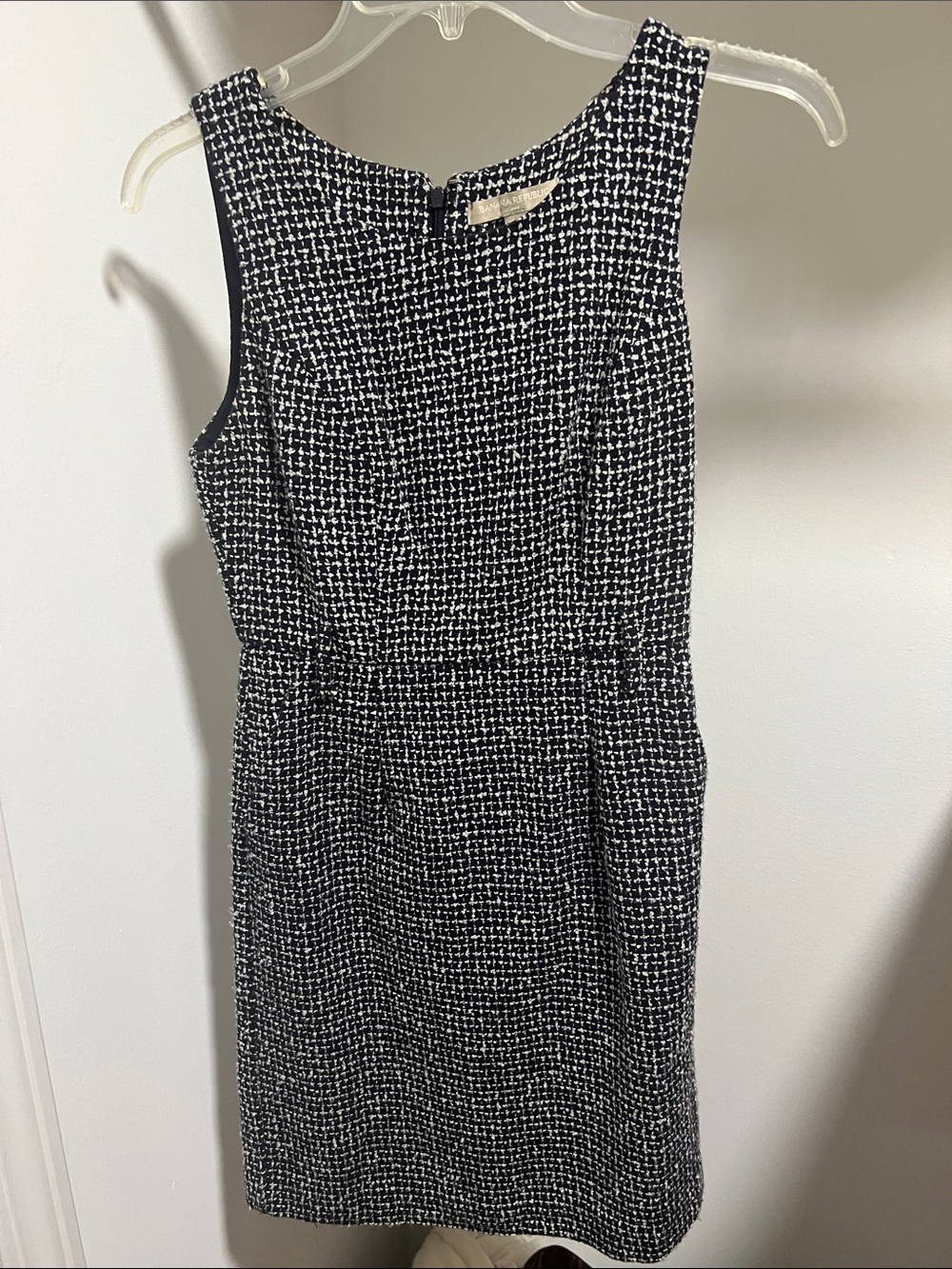 Banana Republic Black and White Tweed Sheath Dress